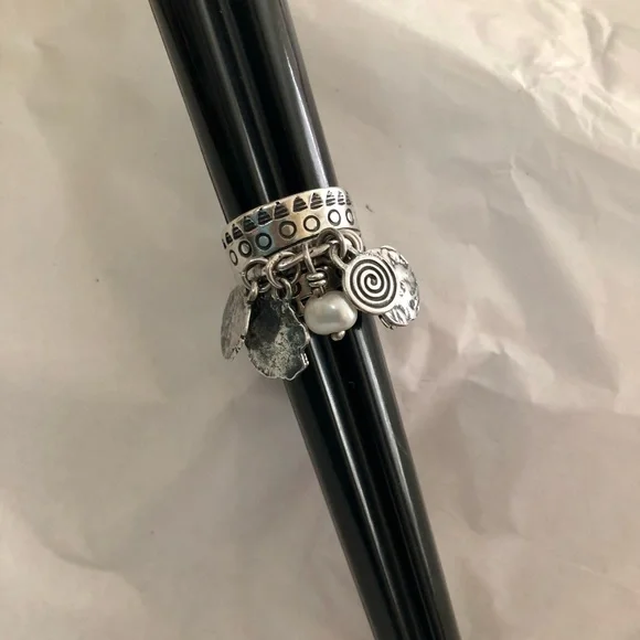 Silpada Sterling Silver Coin Pearl ChaCha Ring R1902 - Picture 6 of 7